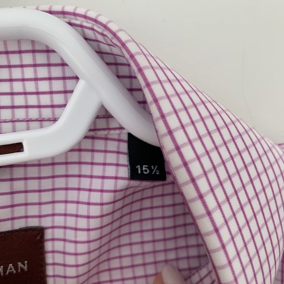 Hickey Freeman Men's Dress Shirt Pink Check Size 15.5" M - Picture 3 of 3